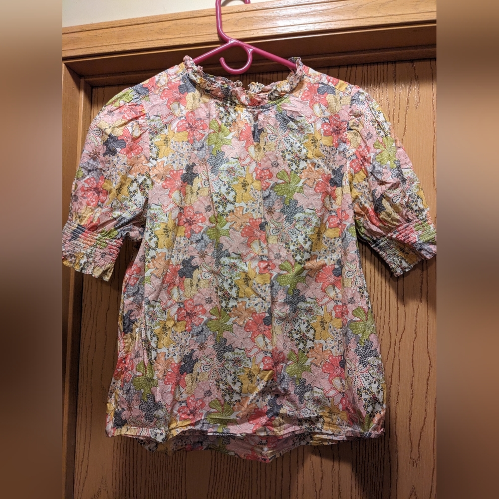 J Crew liberty print blouse
